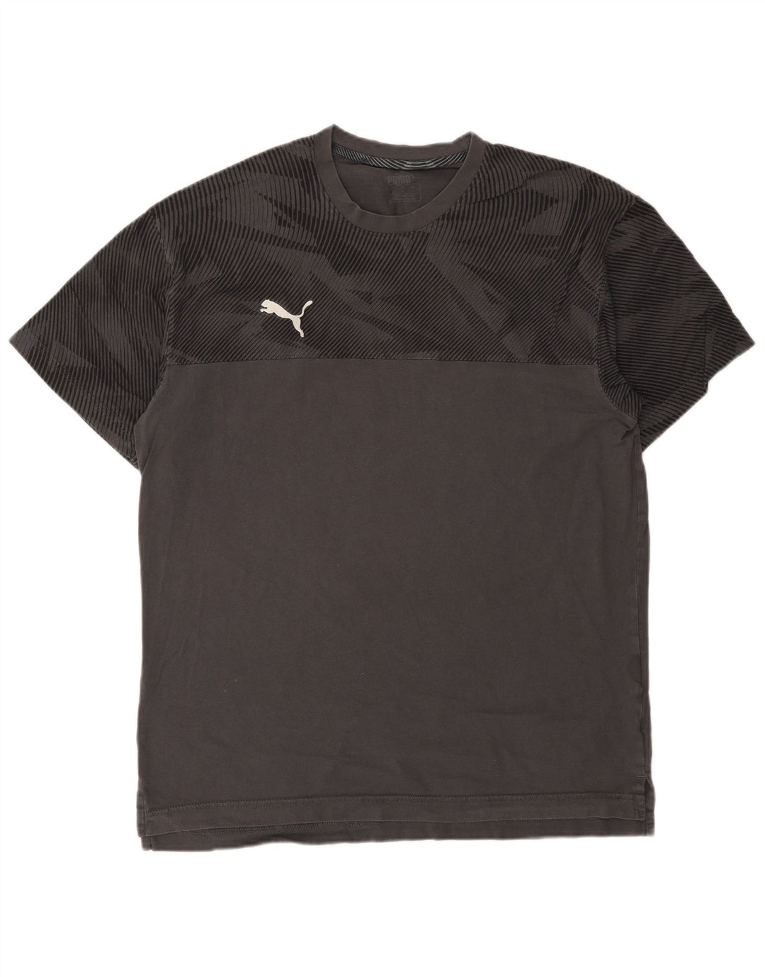 Camiseta masculina Puma grande algodão geométrico cinza