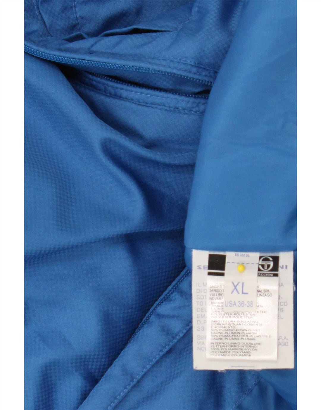 Jaqueta acolchoada masculina Sergio Tacchini UK 42 XL azul colorblock