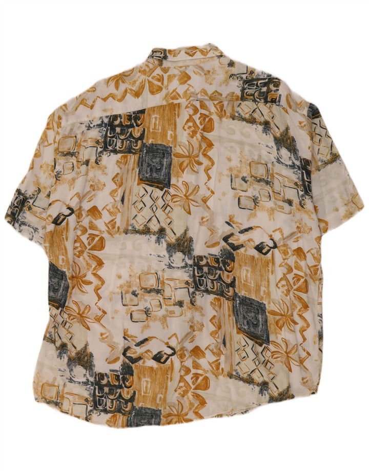 Canda Camisa masculina de manga curta grande multicolorida patchwork viscose