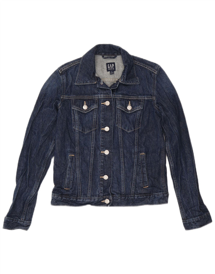 Jaqueta jeans feminina GAP Reino Unido 6 XS azul marinho algodão