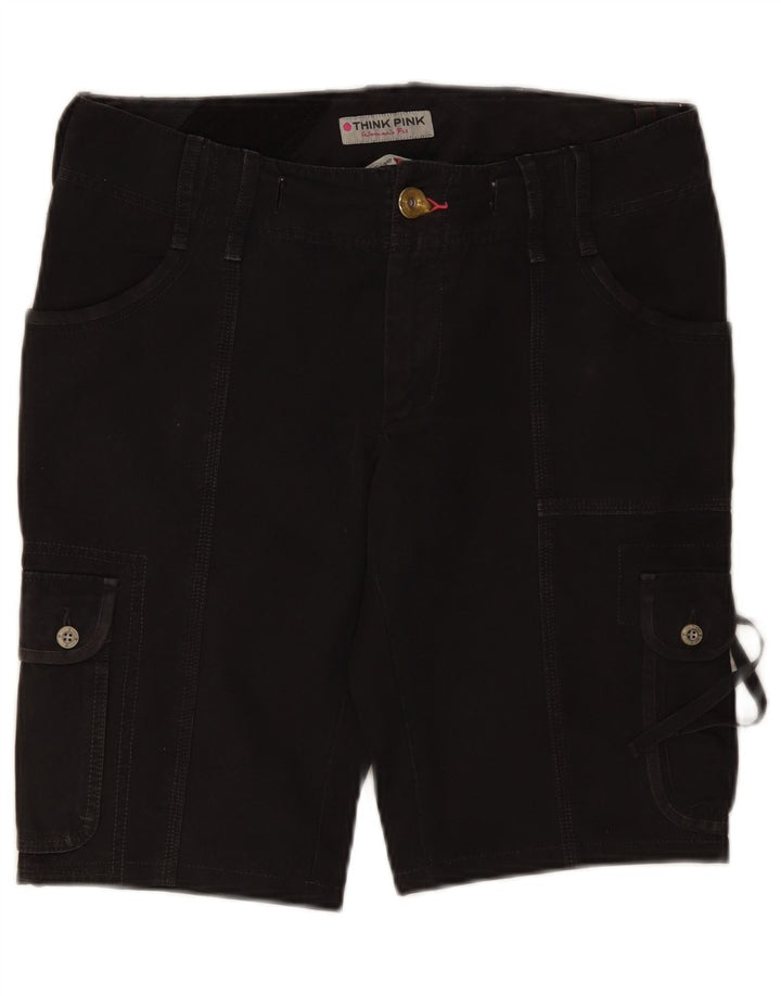 Shorts cargo feminino Think Pink IT 46 grande W34 algodão cinza