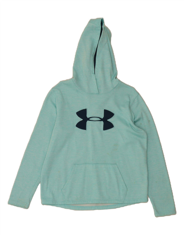 UNDER ARMOUR Mens Cold Gear Graphic Hoodie Jumper Medium Blue Vintage Under Armour and Second-Hand Under Armour from Messina Hembry 