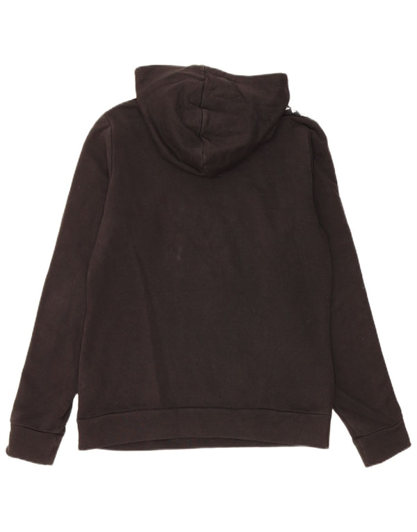 Puma Womens Graphic Hoodie Jumper UK 10 Small Black Cotton