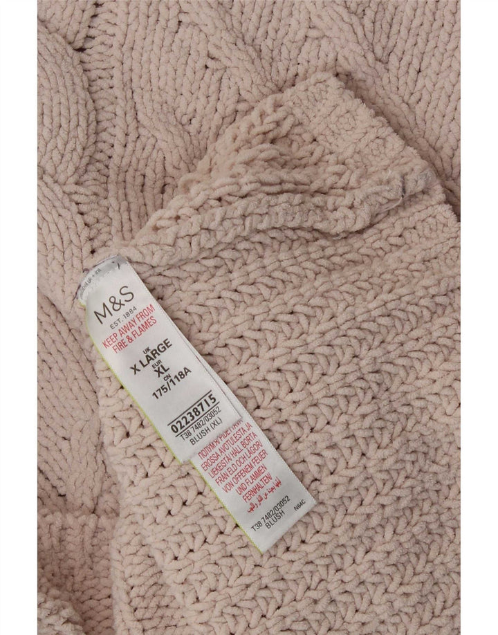 Suéter feminino Marks & Spencer com gola alta e gola tartaruga Reino Unido 18 XL bege