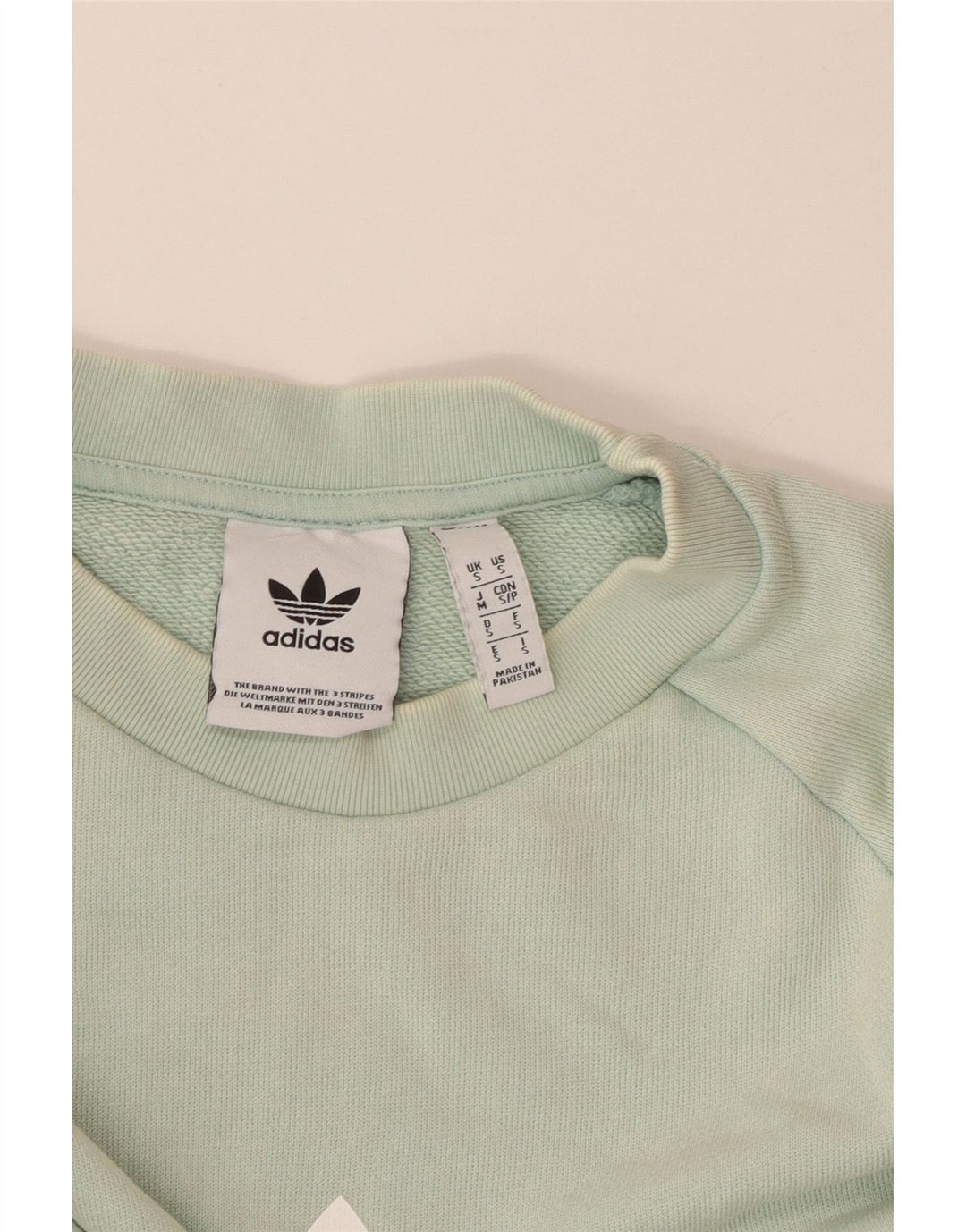 Adidas Mens Graphic Moletom Jumper Pequeno Algodão Turquesa