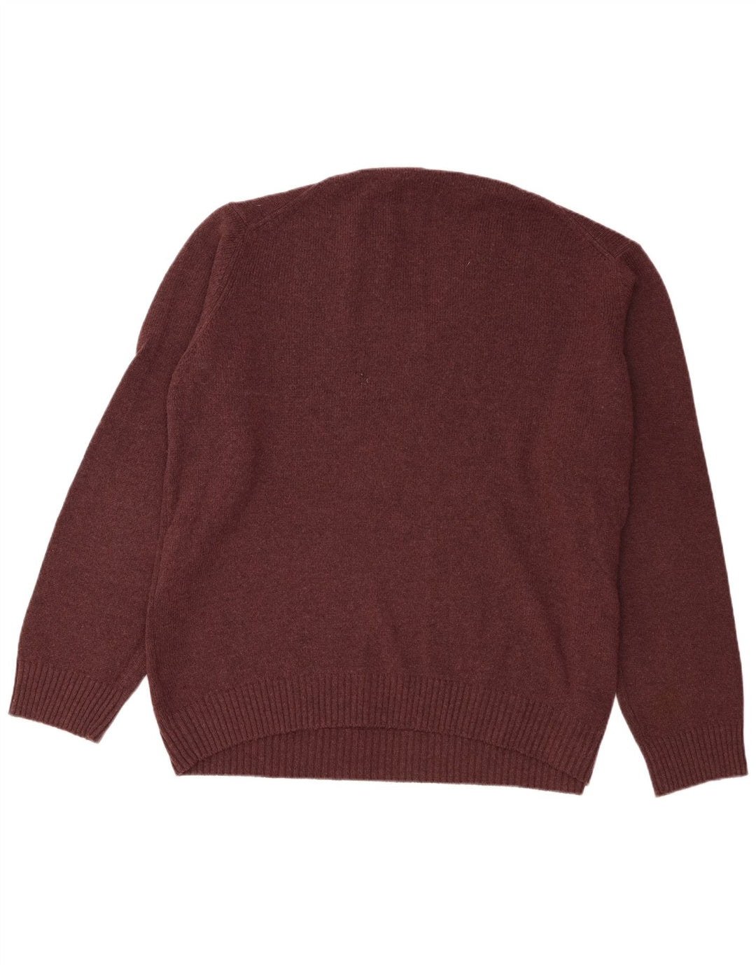 Suéter masculino Marks & Spencer com decote em V XL lã cor de vinho