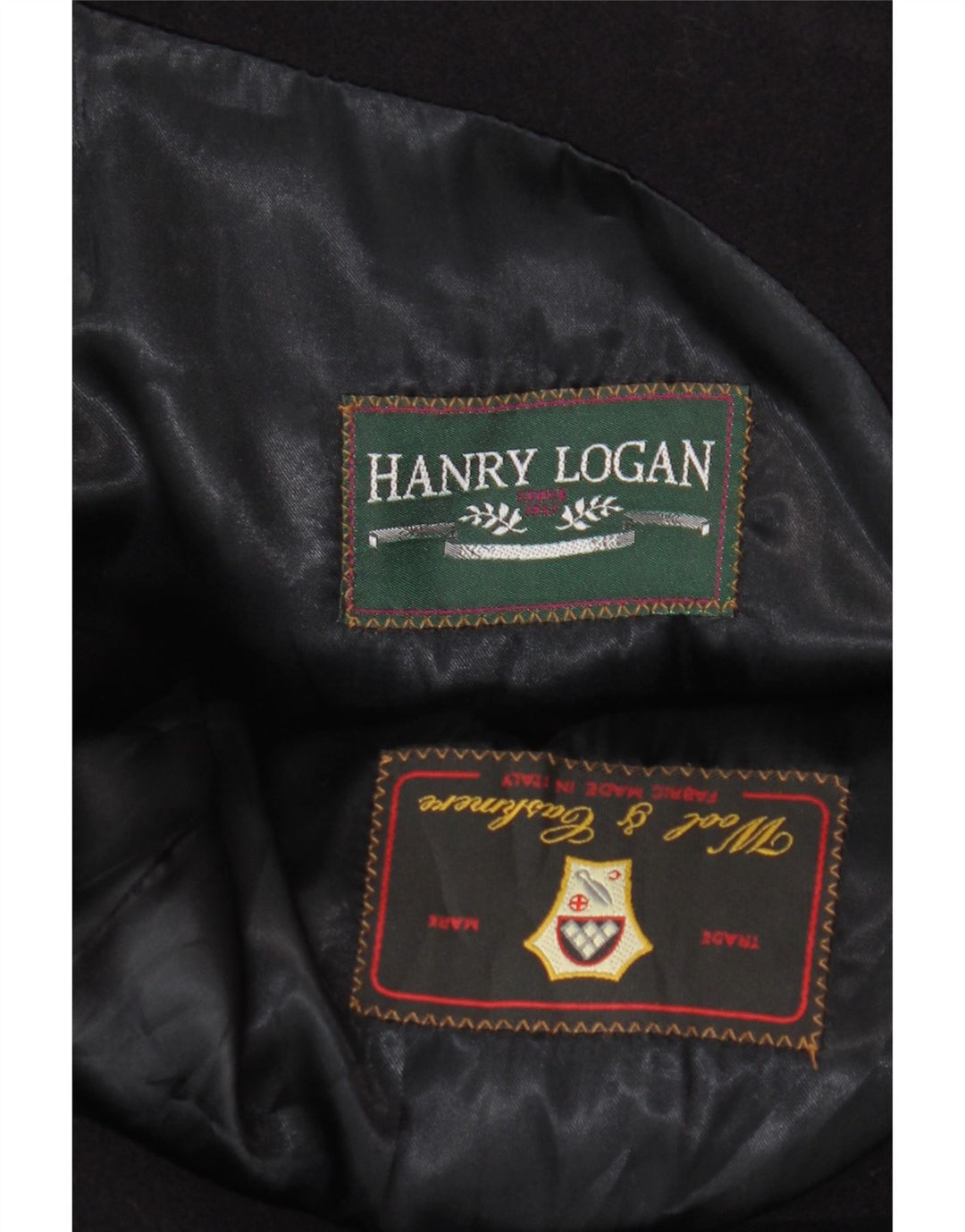 Sobretudo masculino VINTAGE UK 40 grande lã azul marinho