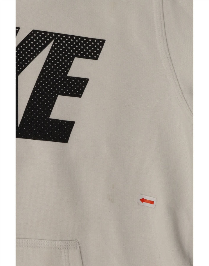 NIKE Mens Graphic Hoodie Jumper Pequeno Algodão Branco