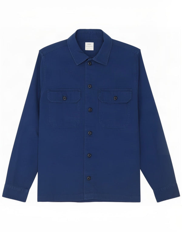 Camiseta masculina Marks & Spencer grande algodão azul marinho