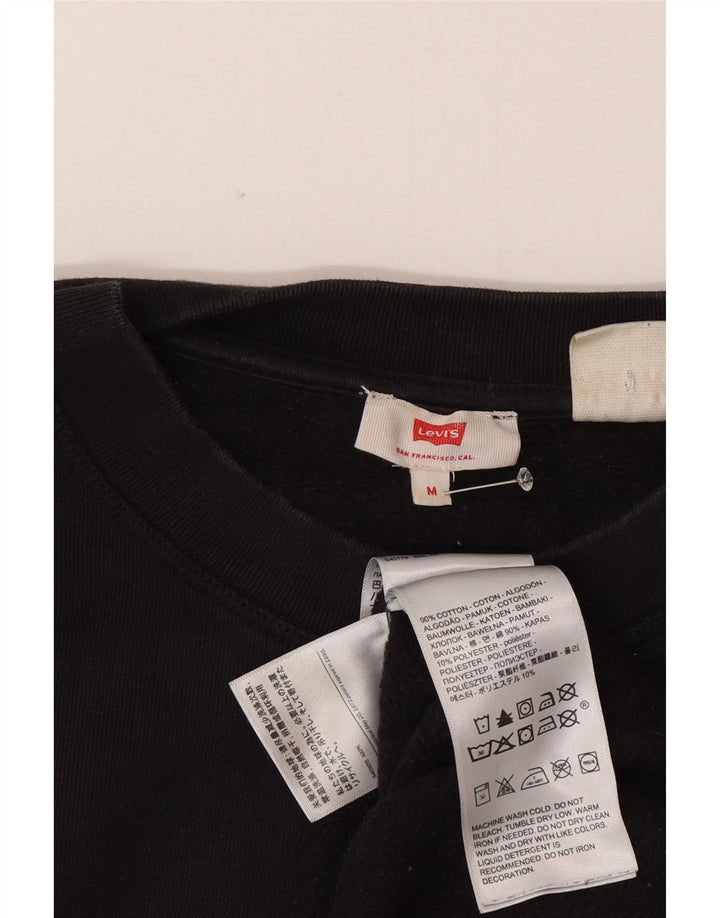 Moletom feminino Levi's com estampa oversized, Reino Unido 14, médio, preto, algodão