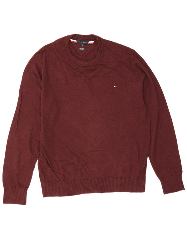 Tommy Hilfiger Suéter masculino com gola redonda XL algodão marrom