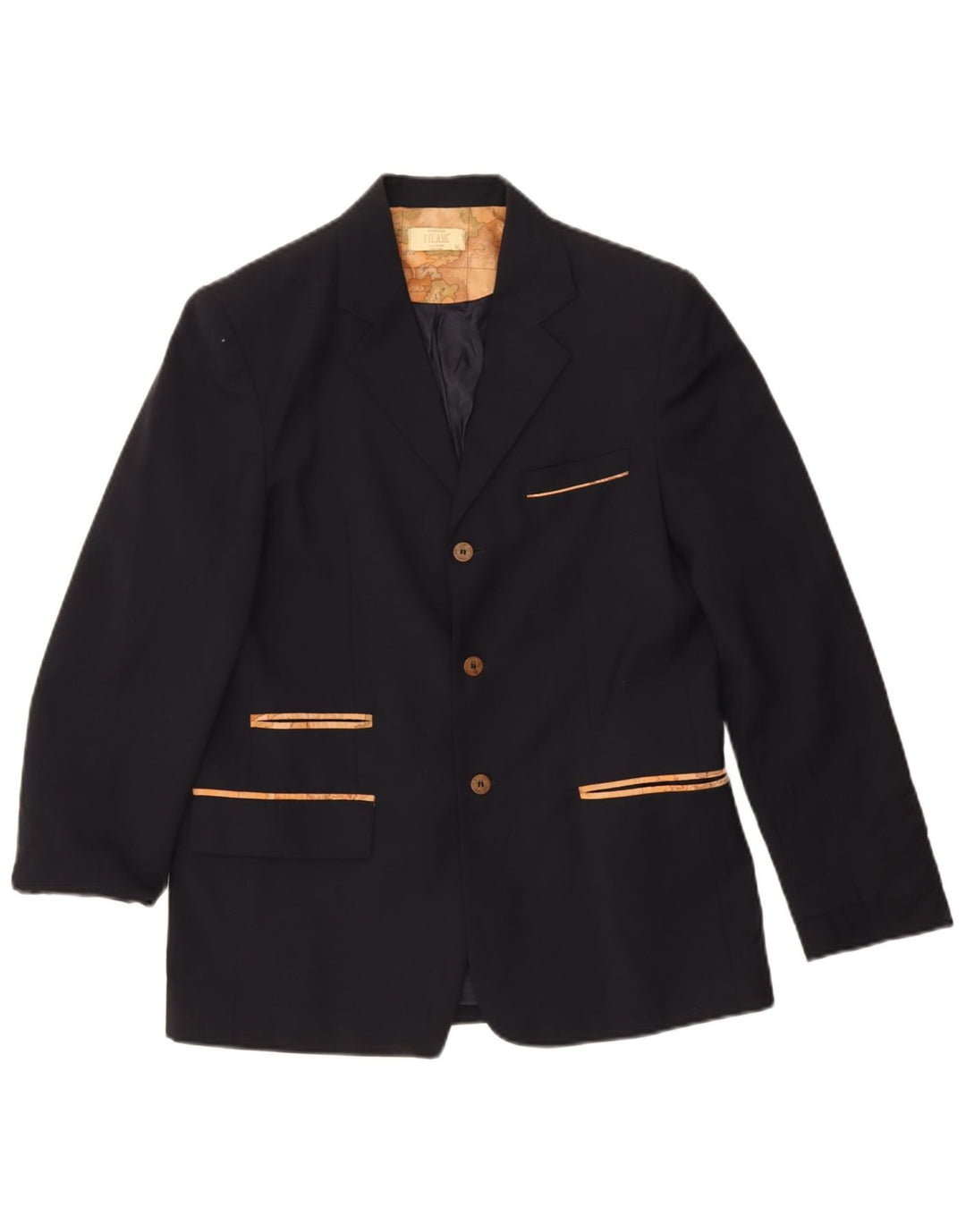 ALVIERO MARTINI Jaqueta blazer masculina de 3 botões 13-14 anos XL azul marinho