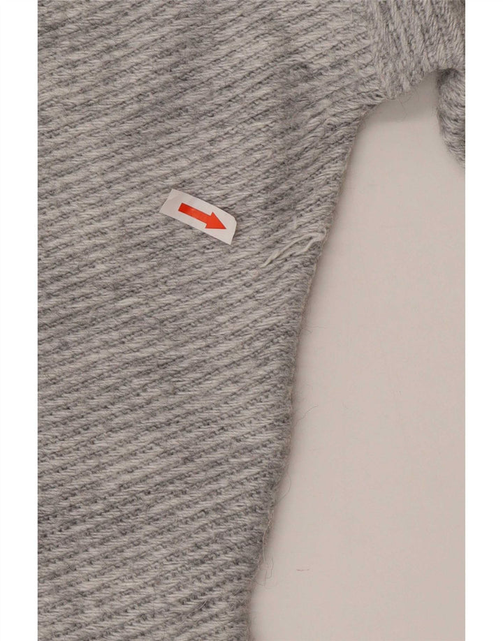 Suéter Zara feminino assimétrico com decote em V grande tamanho Reino Unido 10 pequeno cinza