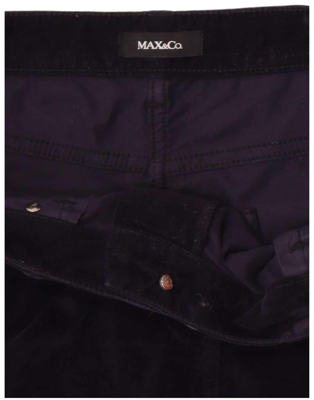 Calça casual justa feminina Max & Co. W32 L29 azul marinho