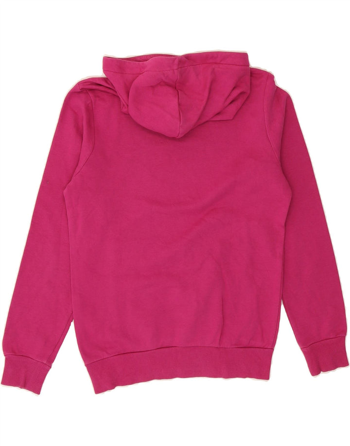 PUMA Girls Graphic Hoodie Jumper 15-16 Years Pink Cotton Vintage Puma and Second-Hand Puma from Messina Hembry 