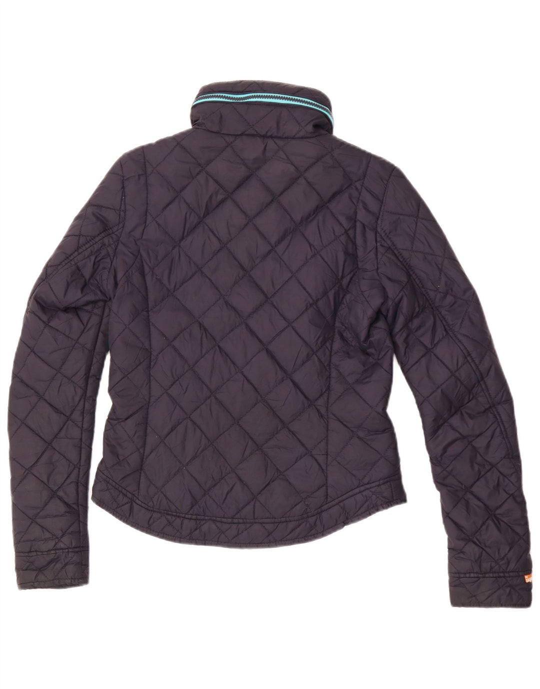 Jaqueta acolchoada com capuz feminina Superdry UK 6 XS azul marinho