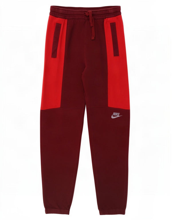 Nike Meninos Calças de treino Joggers 12-13 anos Grande Borgonha Colourblock