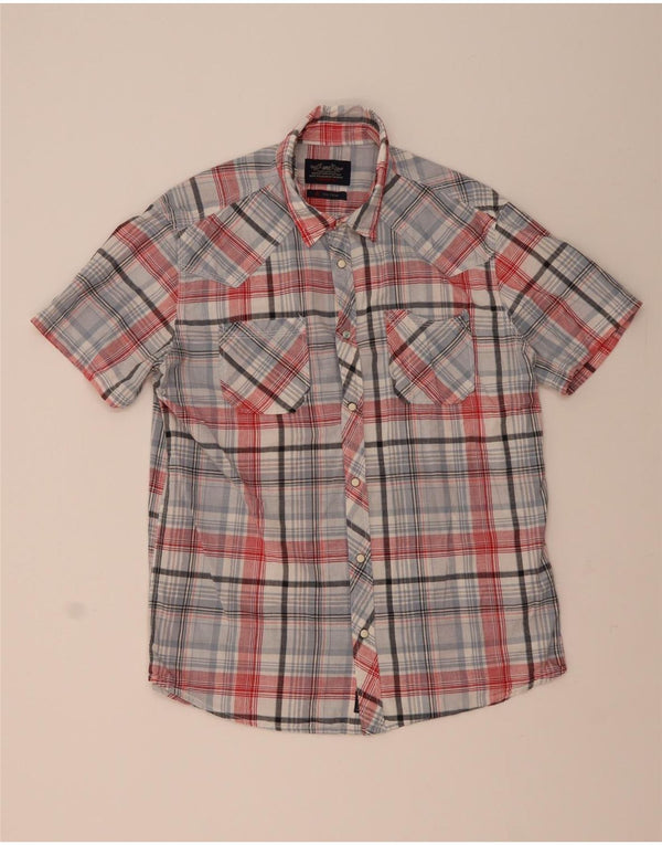 Camisa masculina de manga curta Rifle XL algodão xadrez multicolorido