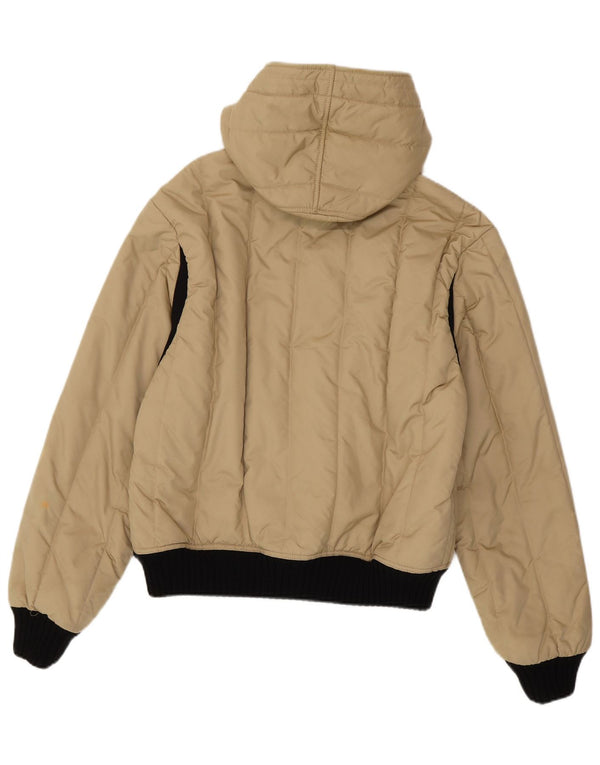 Jaqueta masculina Refrigiwear Cruz com capuz acolchoada UK 40 grande bege poliamida