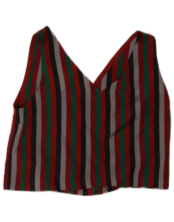 Blusa feminina vintage VINTAGE UK 12 listrada multicolorida média