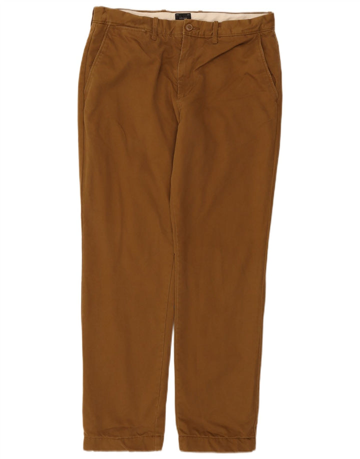 J. CREW Calça Chino Masculina Reta W32 L30 Algodão Bege