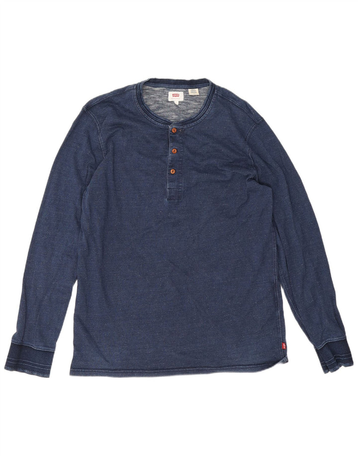Top masculino Levi's manga comprida grande algodão azul marinho