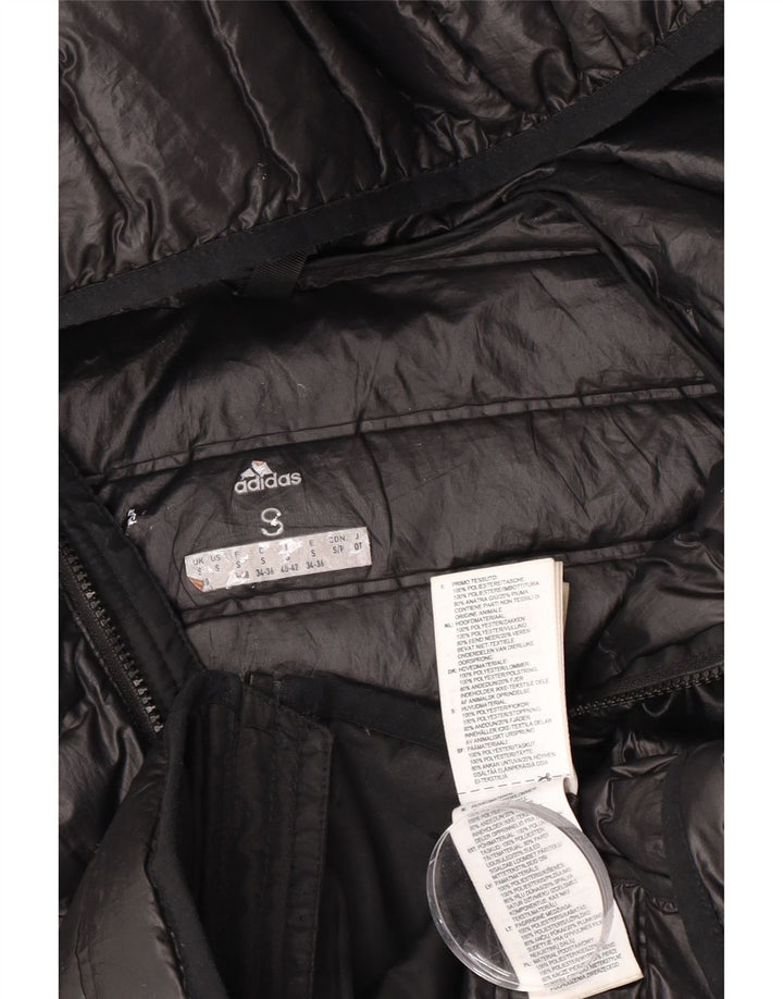 Jaqueta acolchoada com capuz feminina Adidas Reino Unido 8/10 poliéster preto pequeno