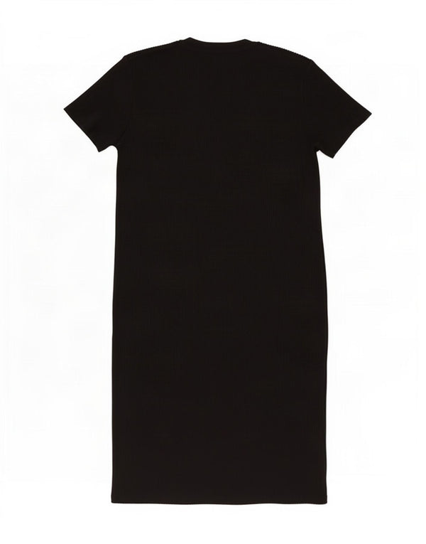 Zara Vestido feminino de mangas curtas UK 18 XL preto poliéster