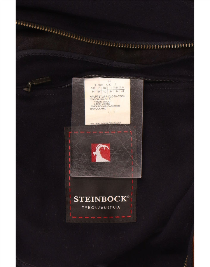 Sobretudo masculino Steinbock UK 40 grande lã azul marinho