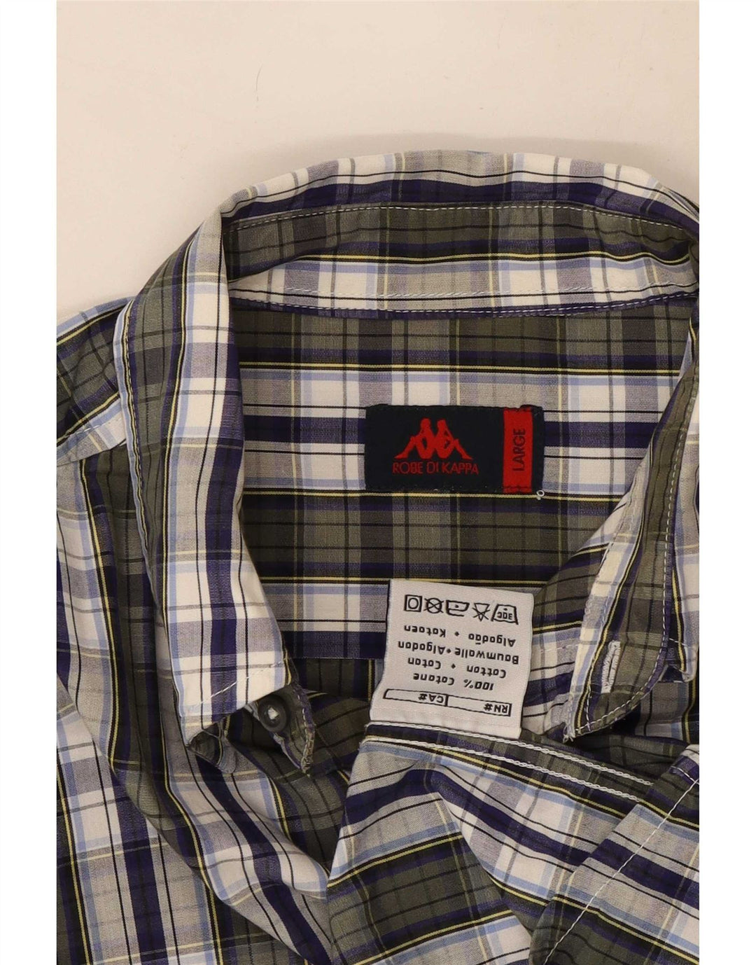Camisa masculina Kappa grande algodão xadrez verde