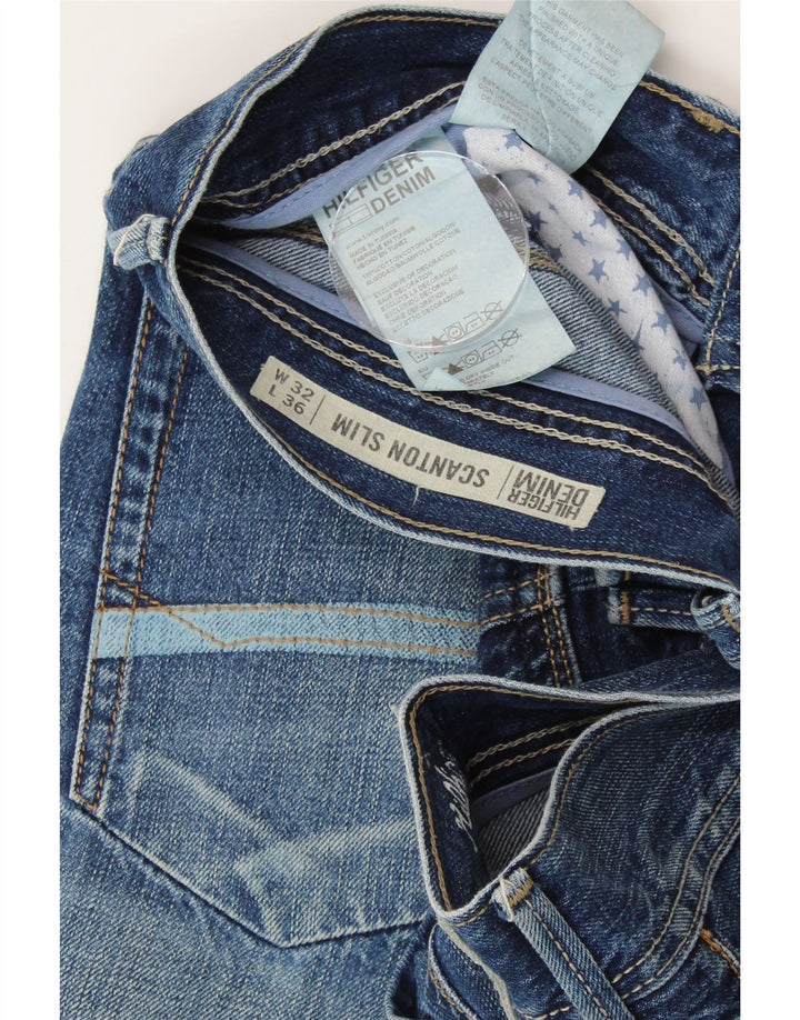 TOMMY HILFIGER Masculino Scanton Slim Jeans W32 L31 Azul Algodão