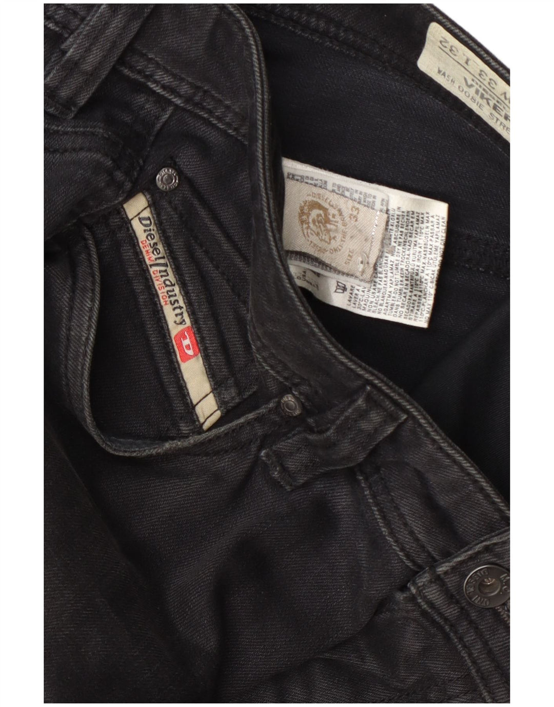 Diesel Masculino Viker Straight Jeans W33 L32 Algodão Cinza