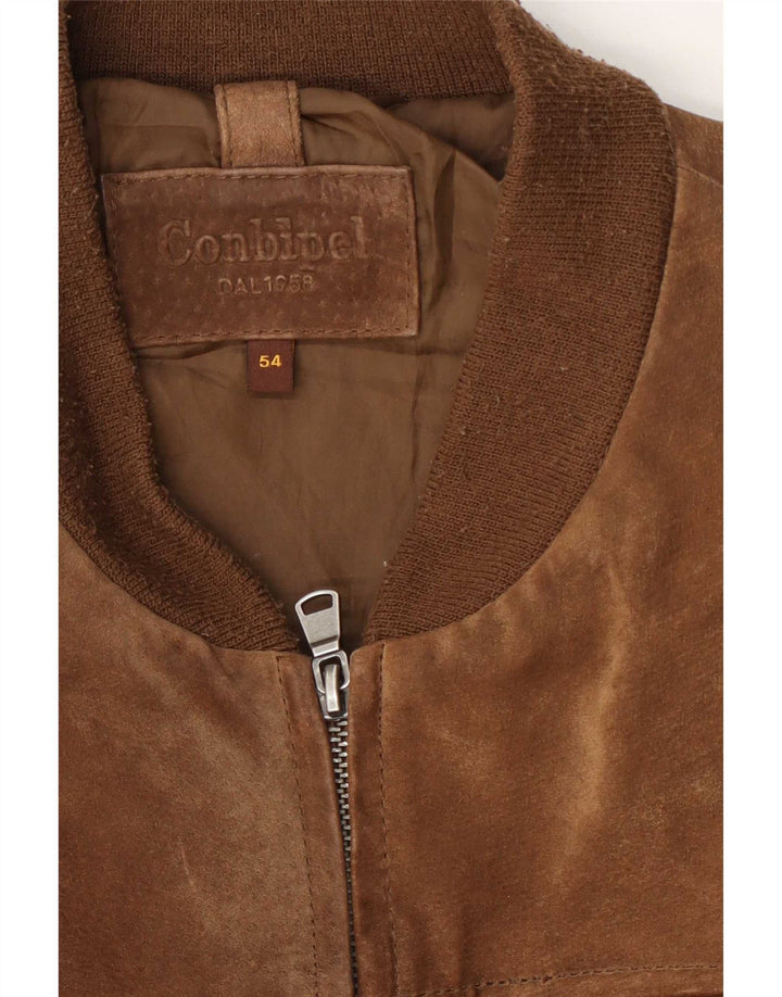 Jaqueta bomber masculina de camurça Conbipel IT 54 XL marrom