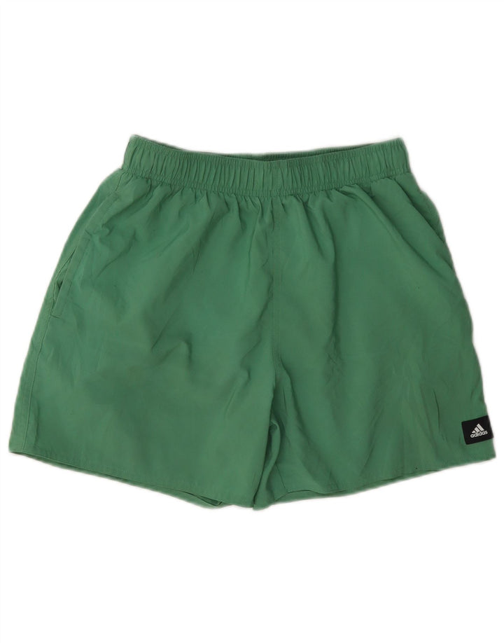 Shorts esportivos masculinos Adidas pequeno poliéster verde