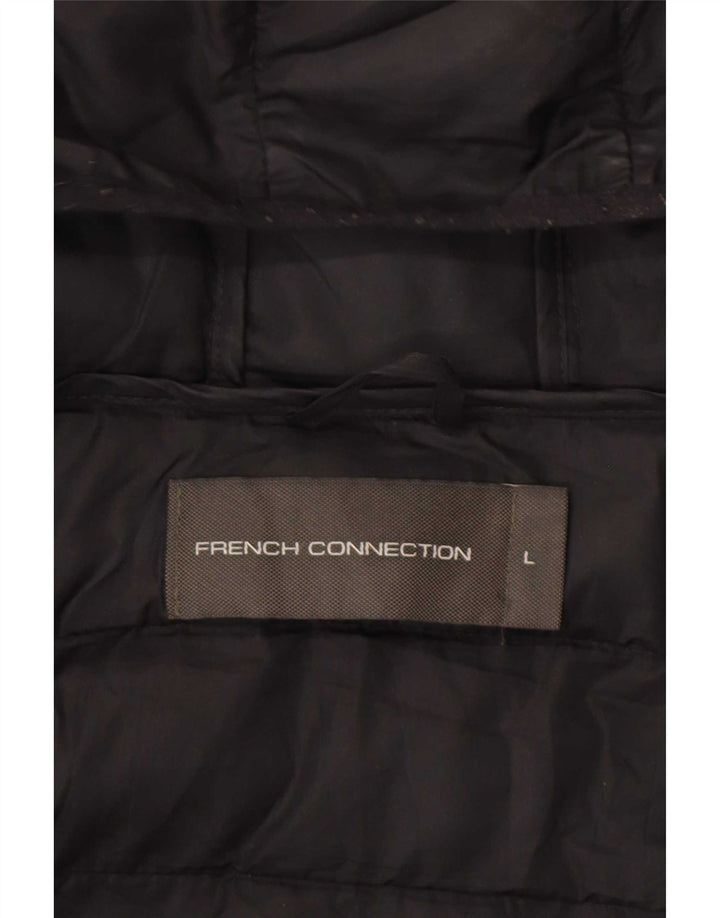 Jaqueta masculina acolchoada com capuz French Connection UK 40 grande preta