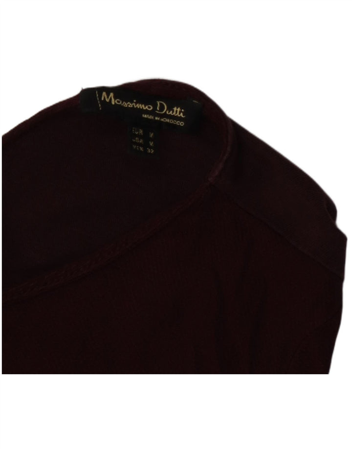 Top feminino Massimo Dutti manga comprida Reino Unido 12 médio Borgonha