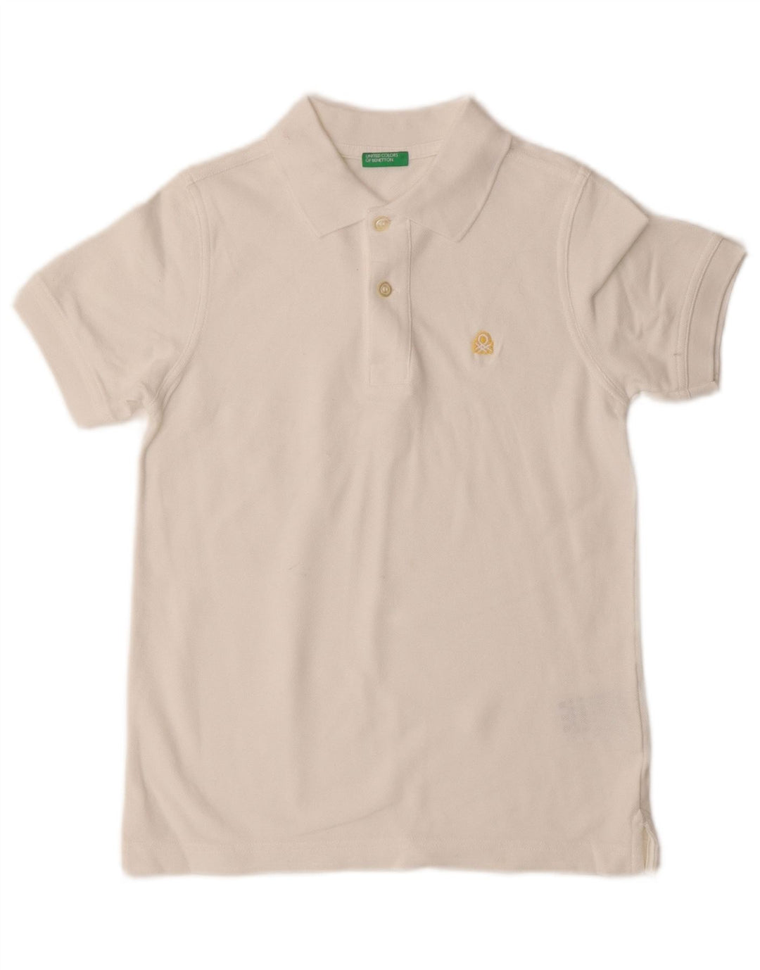 Polo Benetton Boys 7-8 Anos Médio Algodão Branco