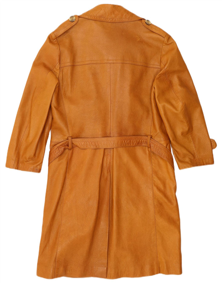 Casaco de couro militar masculino VINTAGE EU 46 pequeno bege