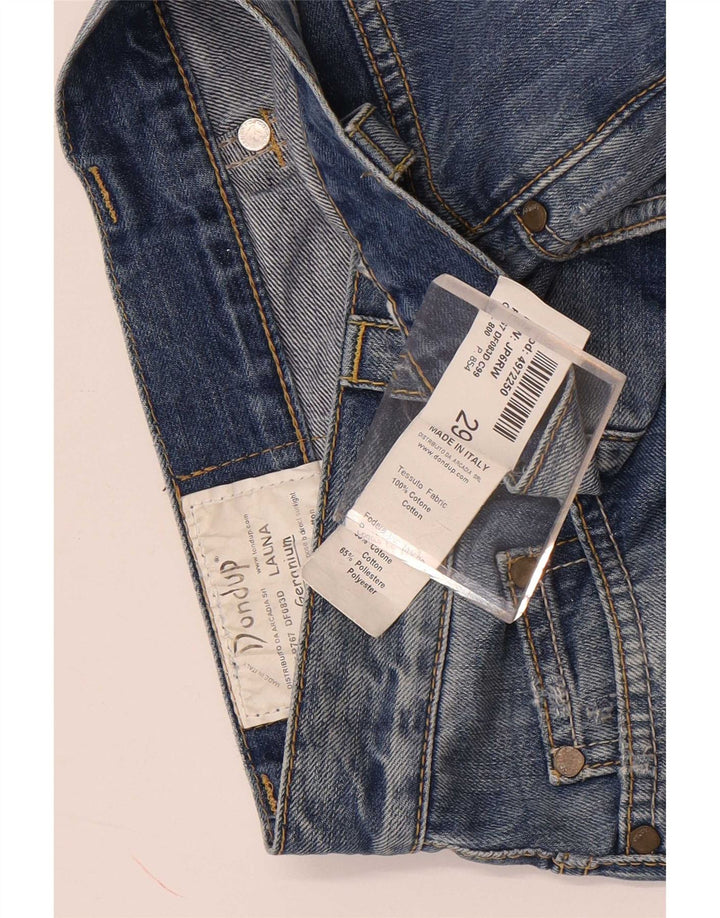 Shorts jeans feminino de cintura alta Dondup W29 algodão azul médio