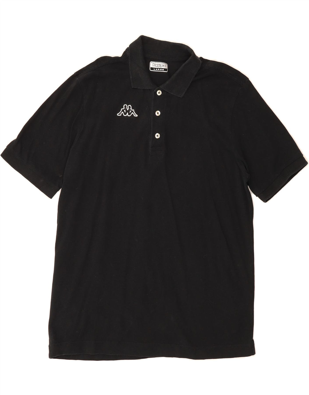 KAPPA Mens Polo Shirt Large Black Cotton Vintage Kappa and Second-Hand Kappa from Messina Hembry 