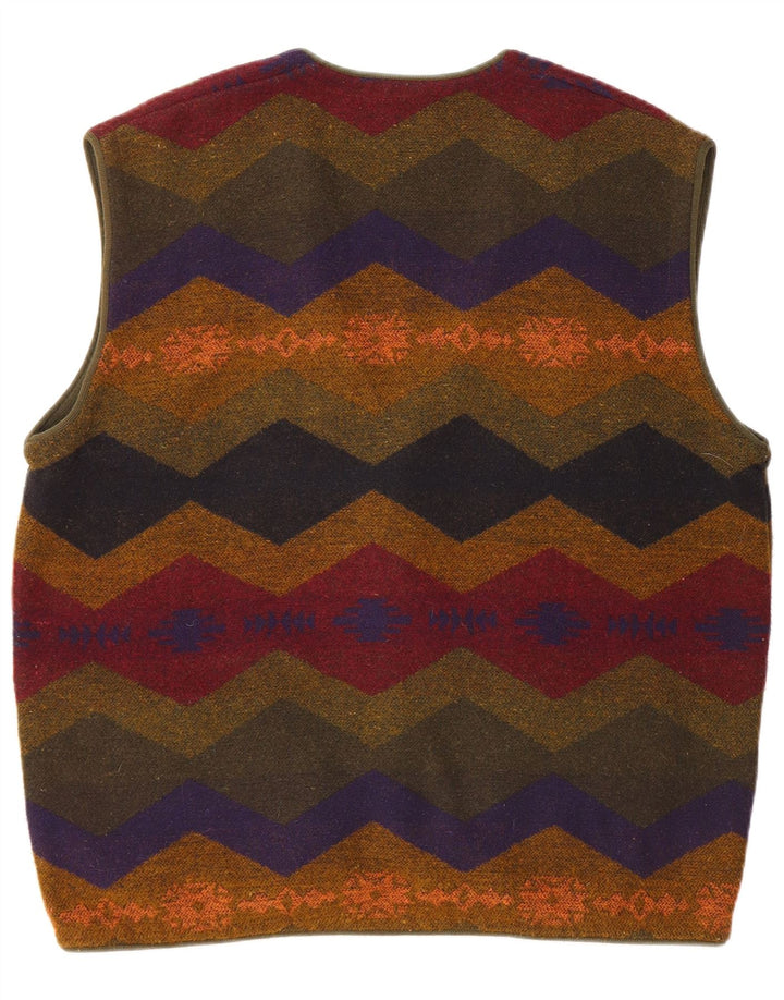 Suéter cardigã masculino ALLISON WINGATE grande multicolorido Fair Isle