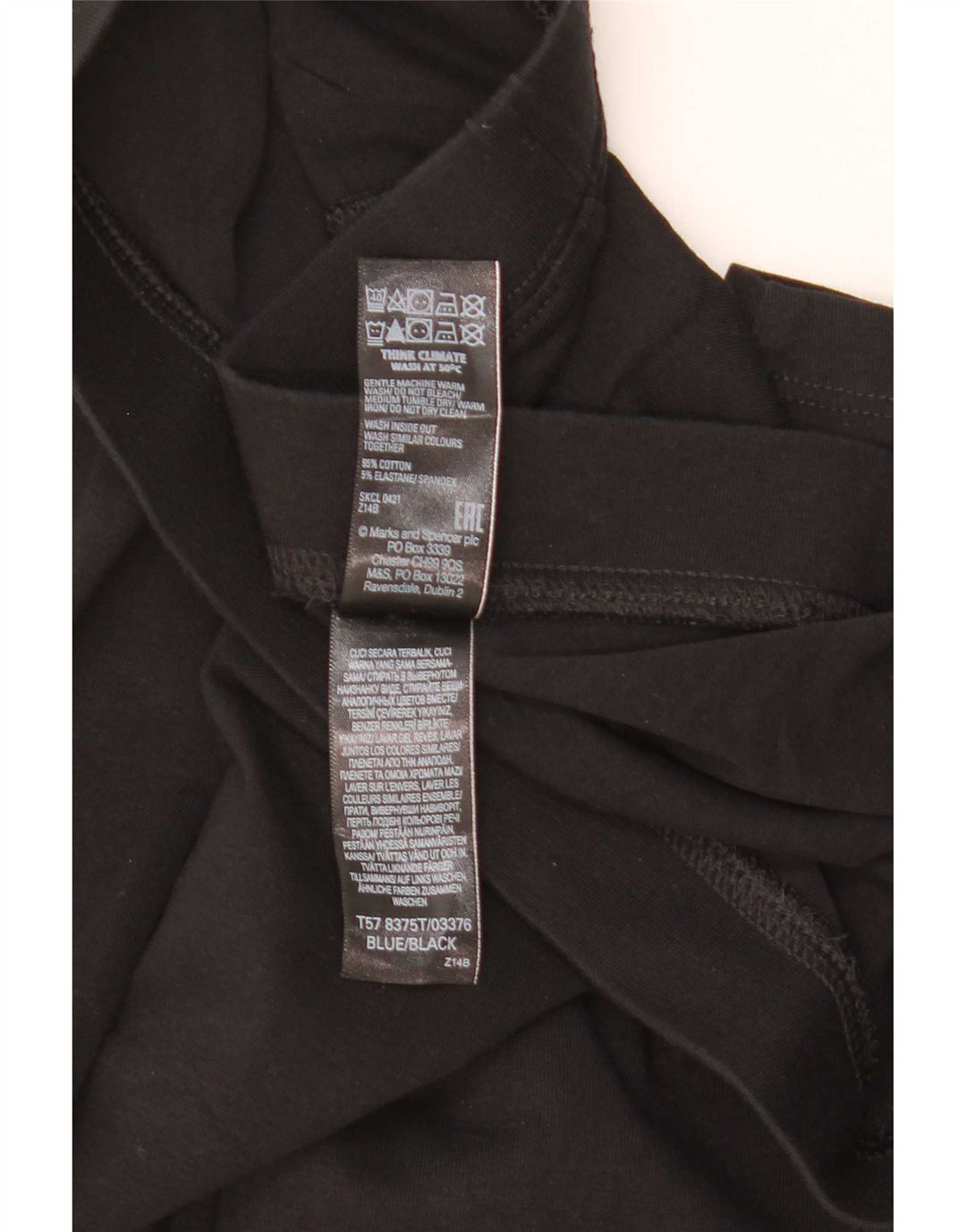 Leggings femininas Marks & Spencer UK 18 XL algodão preto