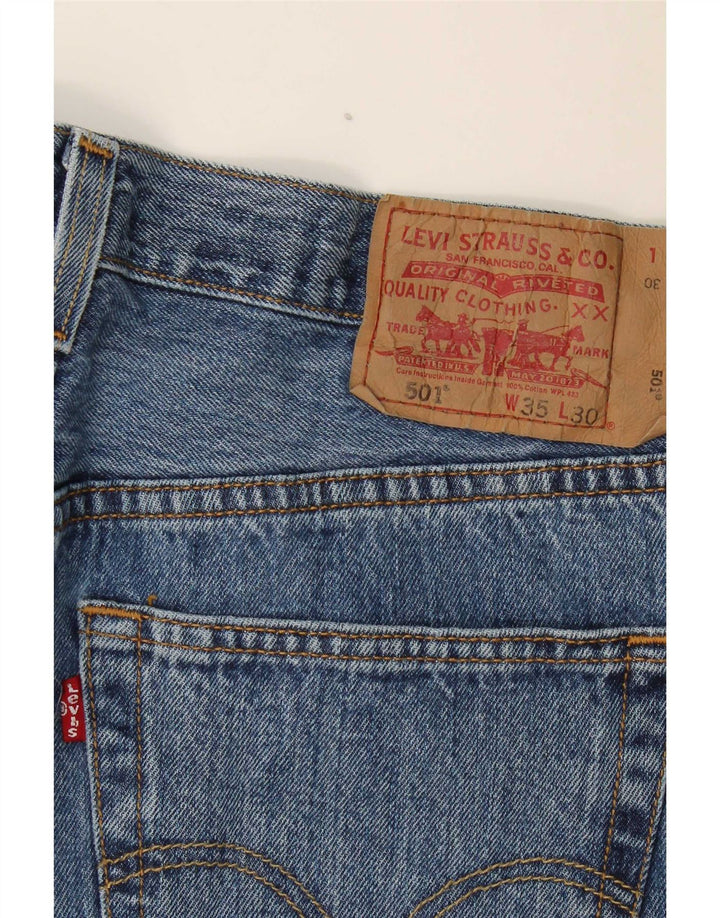 Levi's Masculino 501 Straight Jeans W35 L30 Azul Algodão