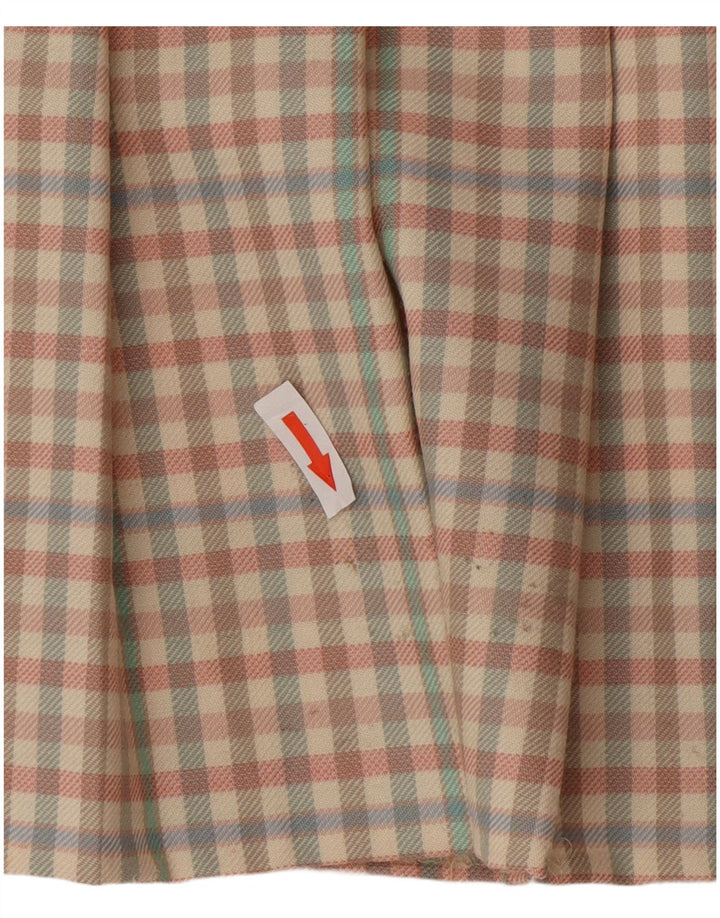 Mini saia feminina vintage IT 42 médio W26 lã de algodão multicolorida