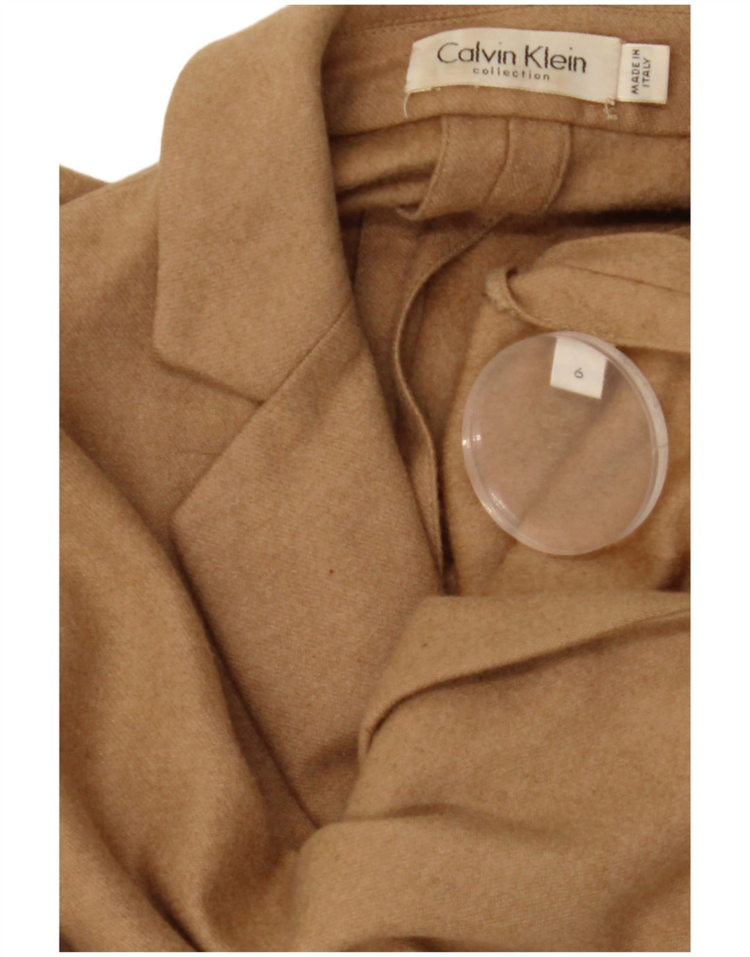 Jaqueta blazer feminina CALVIN KLEIN crop 2 botões EUA 6 marrom médio