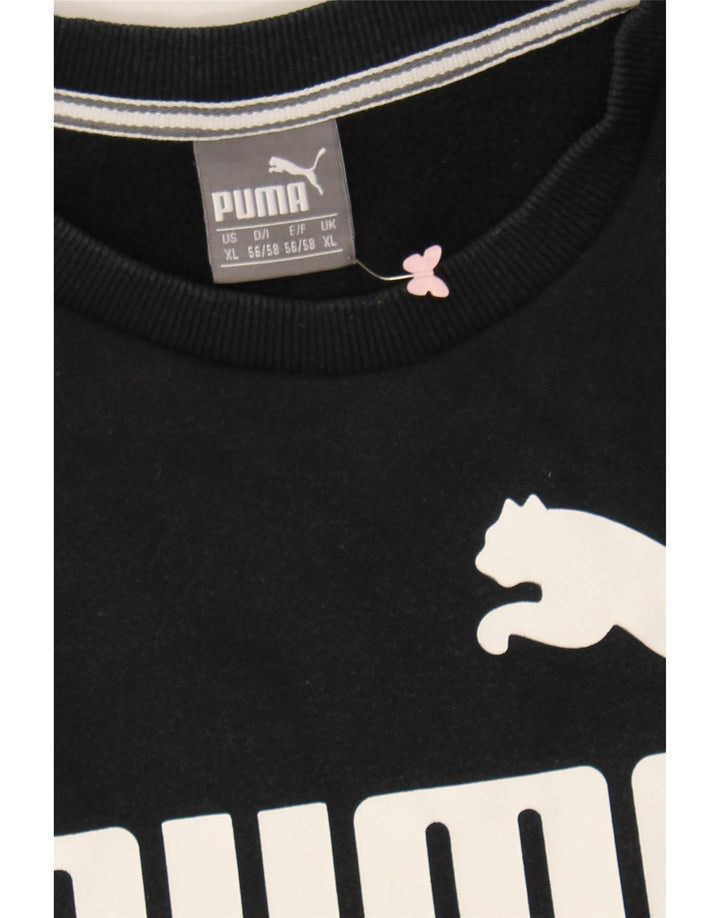 PUMA Mens Graphic Sweatshirt Jumper XL Black Cotton Vintage Puma and Second-Hand Puma from Messina Hembry 