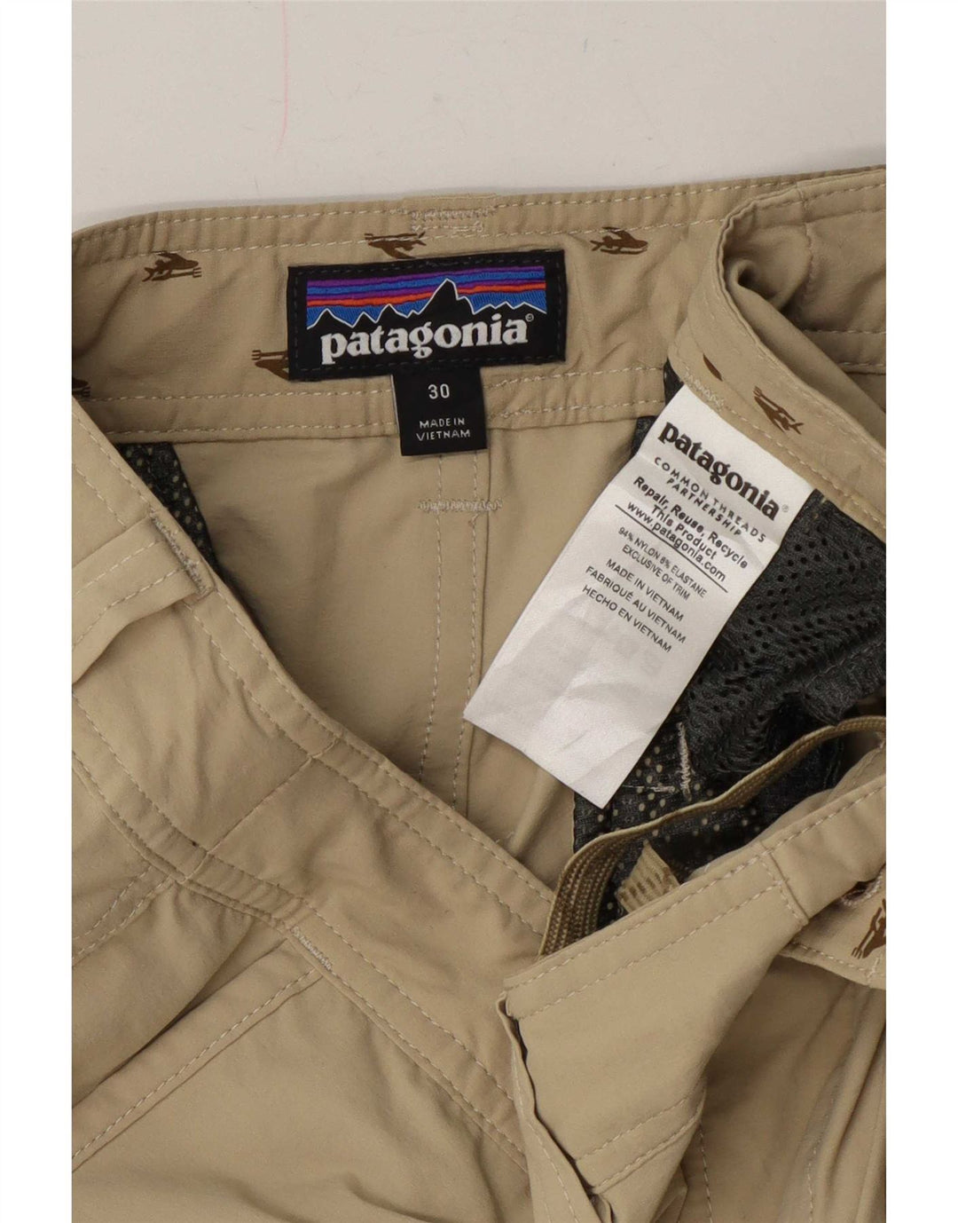 Patagonia Mens Chino Shorts W30 Médio Bege Nylon
