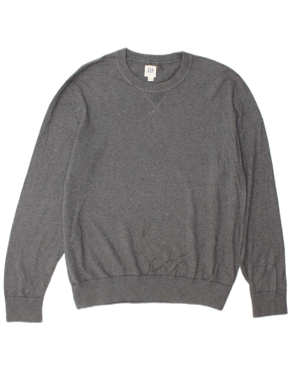Gap Mens Crew Neck Jumper Sweater Large Grey Cotton