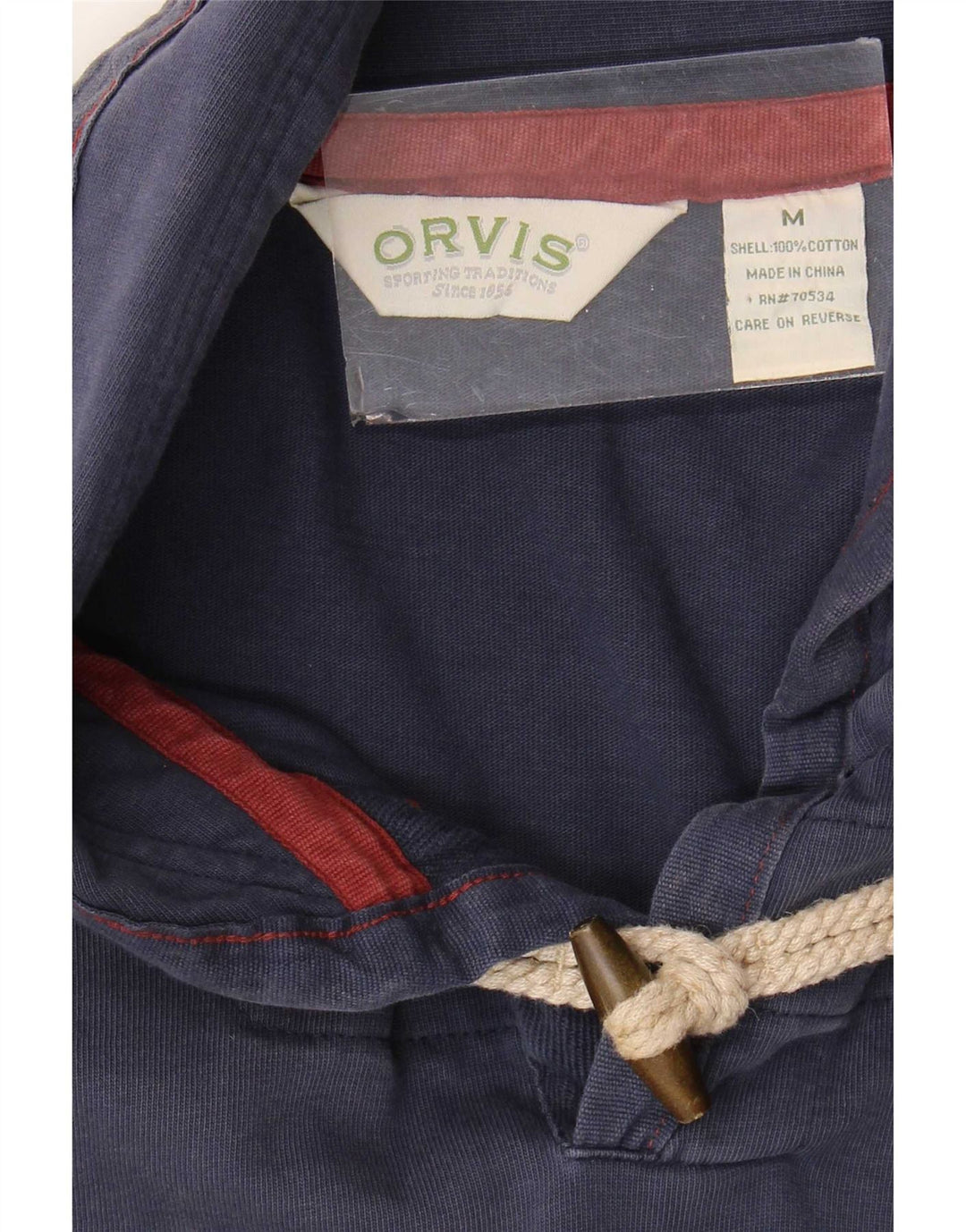 Camisa polo masculina de manga comprida Orvis médio azul marinho algodão colorblock