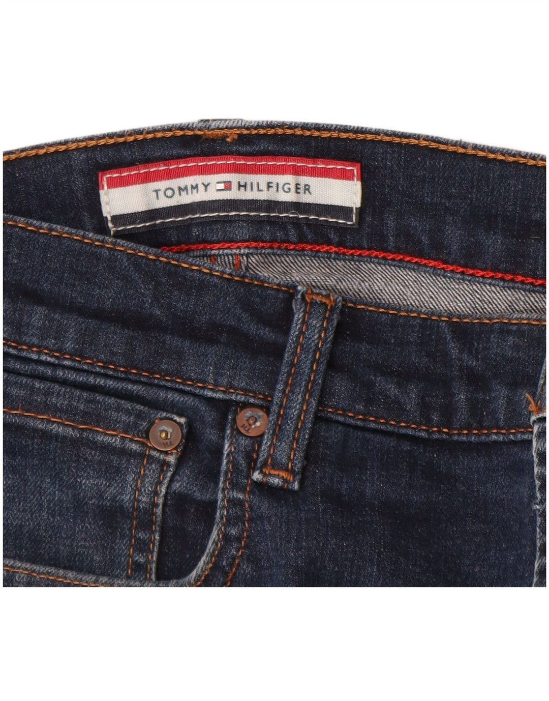 TOMMY HILFIGER Masculino Slim Jeans W34 L30 Azul Marinho Algodão